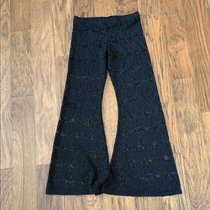Black Lace Flare Pants